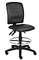 Boss Office Products LeatherPlus™ Bonded Leather Drafting Stool, Black/Chrome 1 thumbnail image