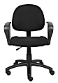 Boss Office Products Perfect Posture Ergonomic Fabric Mid-Back Deluxe Office Task Chair With Loop Arms, Black 1 thumbnail image