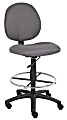 Boss Office Products Stand-Up Fabric Drafting Chair With Back, Gray/Black