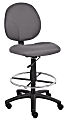 Boss Office Products Stand-Up Fabric Drafting Chair With Back, Gray/Black 1 thumbnail image