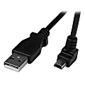StarTech.com 2m Mini USB Cable - A to Down Angle Mini B - First End: 1 x Type A Male USB - Second End: 1 x Type B Male Mini USB - Shielding - Black