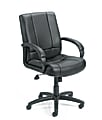 Boss Office Products Ergonomic Caressoftplus Vinyl Mid-Back Executive Chair, Black