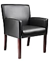 Boss Office Products Caressoft Vinyl Box-Arm Guest Chair, Black