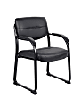 Boss Office Products Bonded Leather Contoured Guest Chair, Black 1 thumbnail image