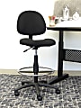 Boss Office Products Ergonomic Works Adjustable Drafting Chair Without Arms, Black/Chrome