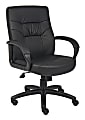 Boss Office Products Ergonomic Bonded LeatherPlus™ Mid-Back Chair, Black