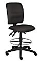 Boss Office Products Fabric Armless Drafting Stool, Black/Chrome
