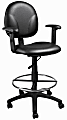 Boss Office Products Drafting Stool With Antimicrobial Protection, Adjustable Arms, Footring, Black 1 thumbnail image