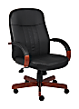 Boss Leather Chair, Black/Cherry