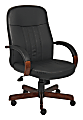 Boss Office Products Ergonomic LeatherPlus™ Bonded Leather Chair, Black/Mahogany 1 thumbnail image
