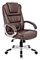 Boss Office Products NTR Faux Leather Mid-Back Chair, Bomber Brown/Silver 1 thumbnail image