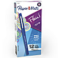 Paper Mate® Flair® Porous-Point Pens, Medium Point, 0.7 mm, Blue Barrel, Blue Ink, Pack Of 12