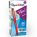 Paper Mate® Flair® Porous-Point Pens, Medium Point, 0.7 mm, Red Barrel, Red Ink, Pack Of 12