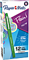 Paper Mate® Flair® Porous-Point Pens, Medium Point, 0.7 mm, Green Barrel, Green Ink, Pack Of 12