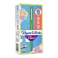 Paper Mate® Flair® Porous-Point Pens, Medium Point, 0.7 mm, Green Barrel, Green Ink, Pack Of 12