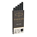 Parker® Quink Fountain Pen Replacement Ink Cartridges, Black, Pack Of 5 Cartridges