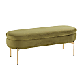 LumiSource Chloe Storage Bench, Gold/Green