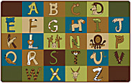 Carpets for Kids® Premium Collection A to Z Animals Nature Colors Activity Rug, 7'6" x 12', Brown