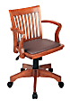 Office Star OSP Designs Deluxe Bankers Chair, Brown/Fruitwood 1 thumbnail image