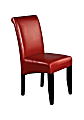 OSP Designs Parsons Bonded Leather Desk Chair, Red/Espresso 1 thumbnail image
