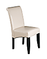 OSP Designs Parsons Bonded Leather Desk Chair, Cream/Espresso