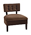 Office Star™ Ave Six Curves Velvet Button Chair, Chocolate Brown