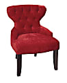 Ave Six Curves Hourglass Accent Chair, Vintage Grenadine/Espresso