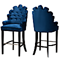 Baxton Studio Chloe Bar Stools, Navy Blue, Set Of 2 Stools