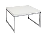 Ave Six Wall Street Table, Accent/Corner, Square, White/Chrome 1 thumbnail image