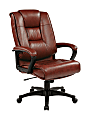 Office Star™ Work Smart™ Soft Bonded Leather High-Back Chair, Saddle Brown