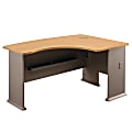 Bush Business Furniture Office Advantage L Bow Desk Right Handed, 60"W x 44"D, Light Oak/Sage, Standard Delivery
