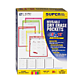 C Line® Reusable Dry-Erase Pockets, 9" x 12", Assorted Neon Colors, Pack Of 25 1 thumbnail image