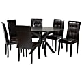 Baxton Studio Marie Dining Set, 29-15/16”H x 47-1/4”W x 47-1/4”D, Dark Brown/Espresso