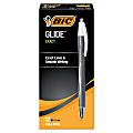 BIC® Glide™ Exact Retractable Ballpoint Pens, Fine Point, 0.7 mm, Gray Barrel, Black Ink, Pack Of 12 Pens