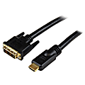 StarTech.com 25 ft HDMI® to DVI-D Cable - M/M - 25 ft DVI/HDMI Video Cable for Video Device, TV, Projector, Satellite Receiver, Monitor - First End: 1 x HDMI Male Digital Audio/Video - Second End: 1 x DVI-D Male Digital Video - Shielding - Black - 1 Pack