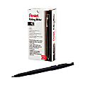 Pentel® Rolling Writer® Pens, Medium Point, 0.8 mm, Black Barrel, Black Ink, Pack Of 12 Pens