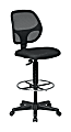 Office Star™ Deluxe Mesh-Back Drafting Chair With Foot Ring, Black