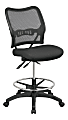 Office Star™ SPACE Deluxe Ergonomic Air Grid/Mesh Armless Drafting Chair, Black