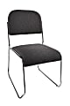 Realspace® Sled-Base Padded Fabric Seat, Fabric Back Stacking Chair 22" Seat Width, Black Seat/Chrome Frame, Quantity: 1 1 thumbnail image