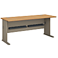 Bush Business Furniture Office Advantage Desk 72"W, Light Oak/Sage, Premium Installation