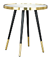 Zuo Modern Particle Iron Round End Table, 20-1/8”H x 17-15/16”W x 17-15/16”D, Gold/Black