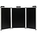 Smead® Justick, 3-Panel Table Top Expo Display, 72"W x 36"H, with Justick Electro Surface Technology, Black (02590)