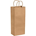 Partners Brand Paper Shopping Bags, 13"H x 5 1/4"W x 3 1/4"D, Kraft, Case Of 250