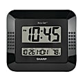 Sharp Digital Auto Time Set Wall Clock, 8" x 7", Black 1 thumbnail image