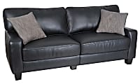 Serta® RTA Santa Rosa Collection Leather Sofa, 35"H x 77"W x 32 1/2"D, Bonded Leather, Black 1 thumbnail image