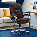 Serta® Big And Tall Puresoft® Ergonomic High-Back Chair, Roasted Chestnut/Silver