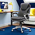 Serta®AIR™ Health & Wellness Ergonomic Bonded Leather High-Back Executive Office Chair, Light Gray