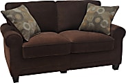Serta® RTA Trinidad Collection Fabric Loveseat Sofa, 61"W, Chocolate 1 thumbnail image