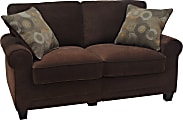 Serta® RTA Trinidad Collection Fabric Loveseat Sofa, 61"W, Chocolate