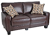 Serta® RTA Monaco Bonded Leather Loveseat Sofa, Brown